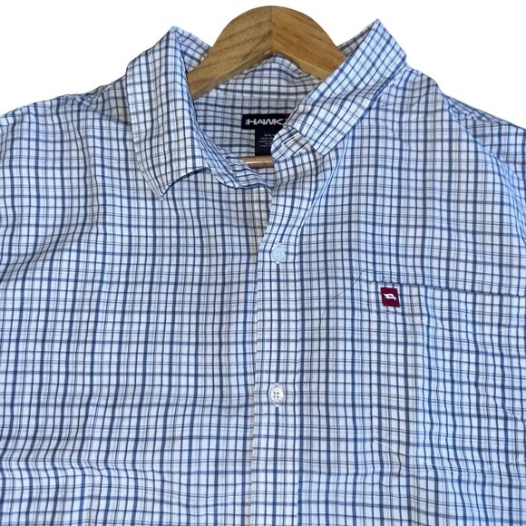 90s Tony Hawk Skater Grunge Shirt Mens XL Baby Blue White Plaid Short Sleeve - Picture 7 of 15